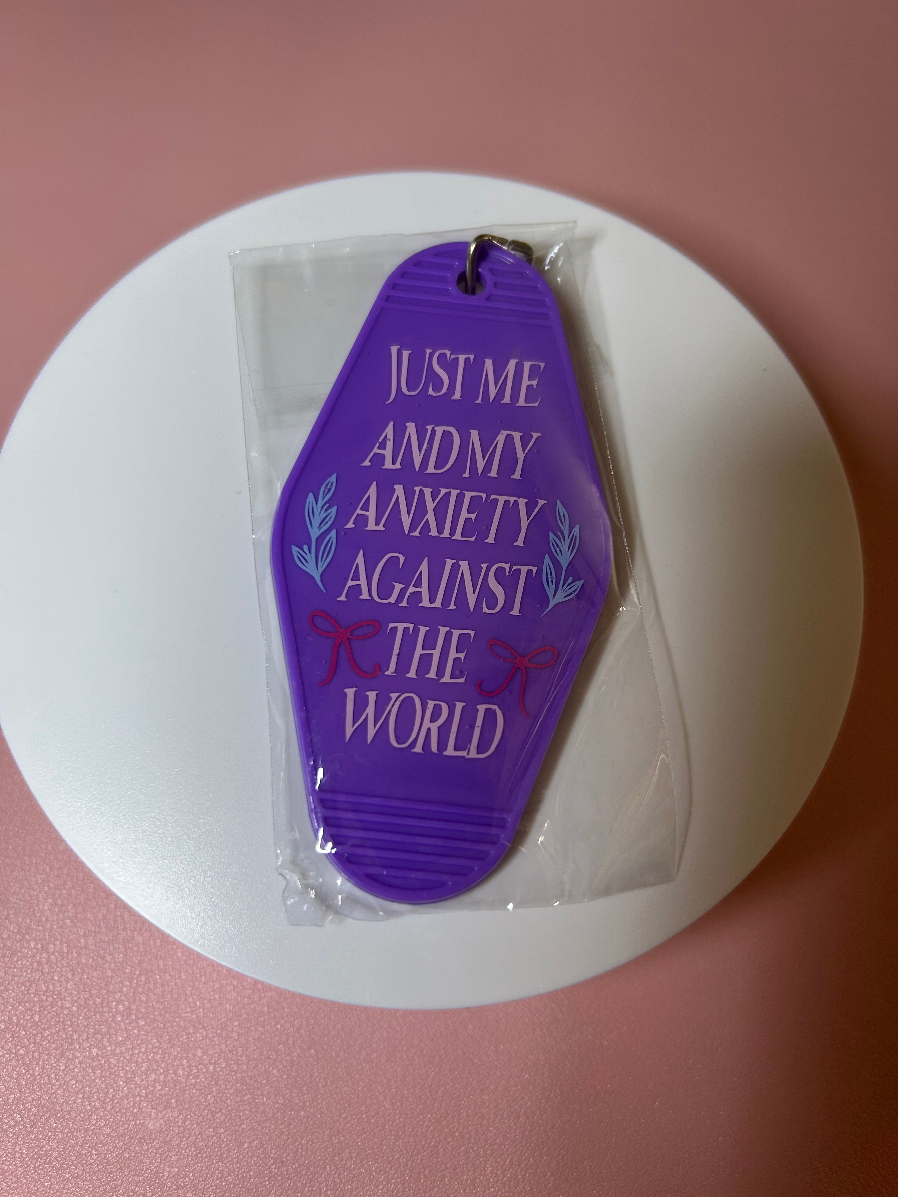 single sided motel keychain