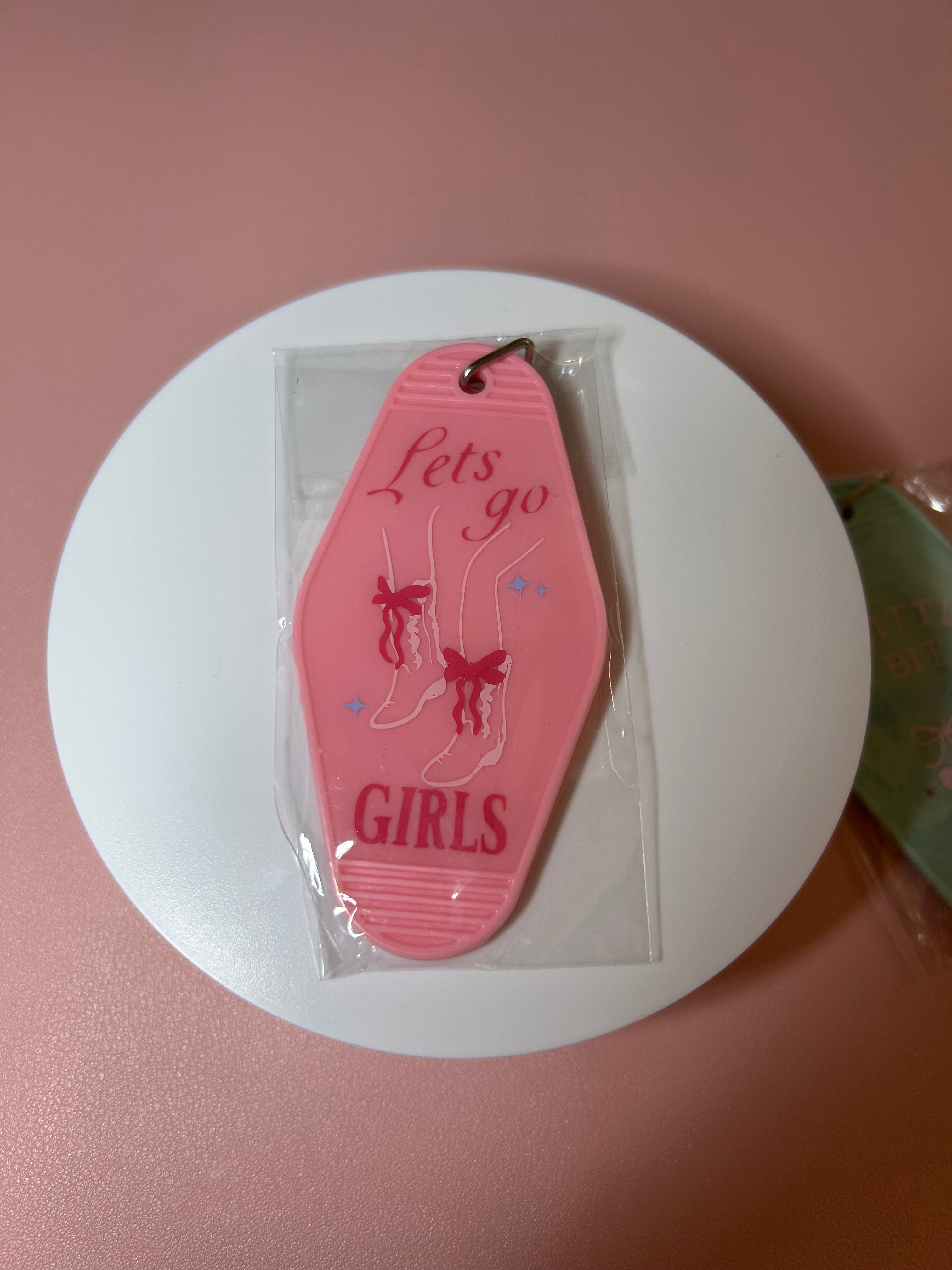 single sided motel keychain