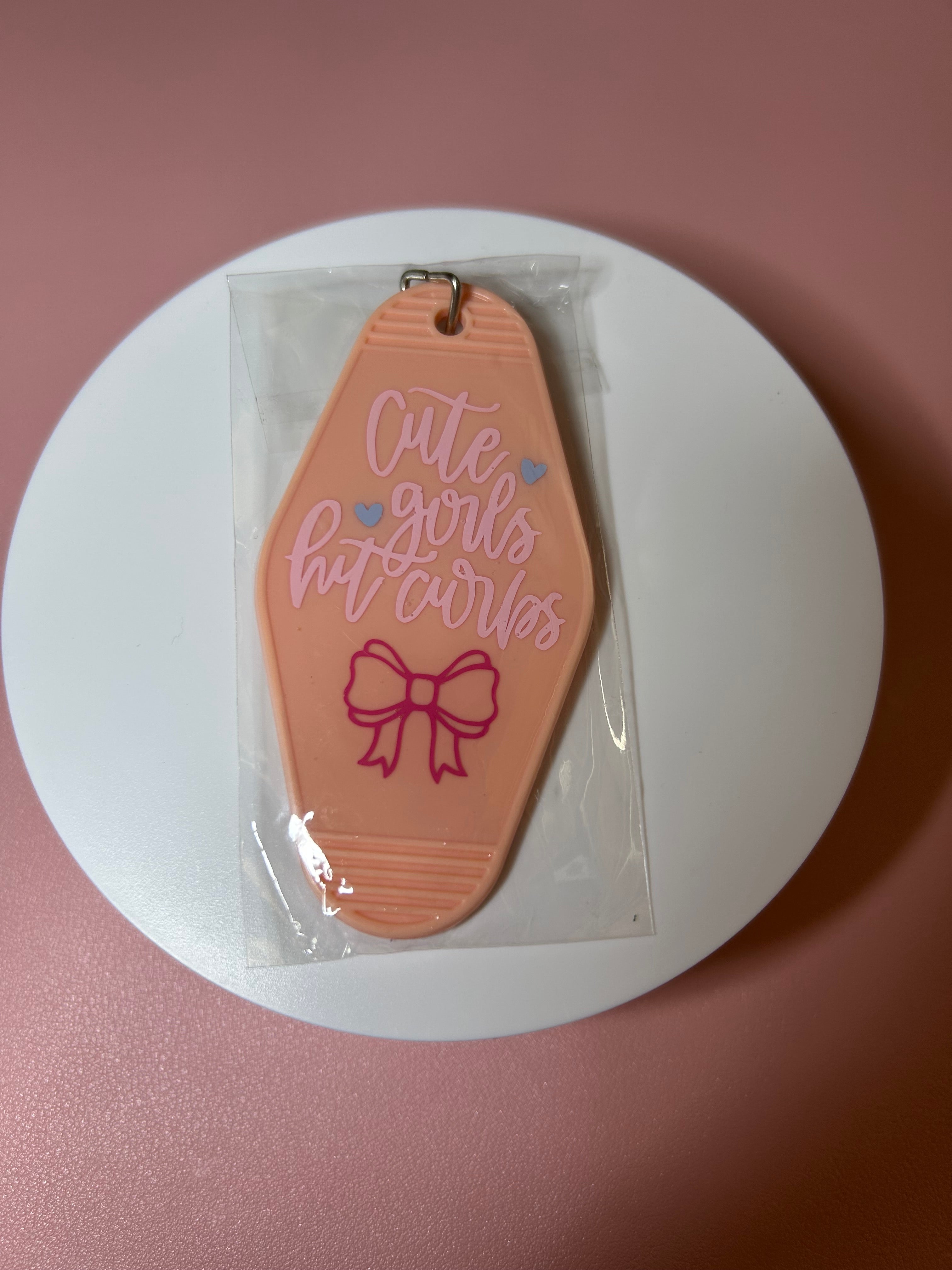 single sided motel keychain