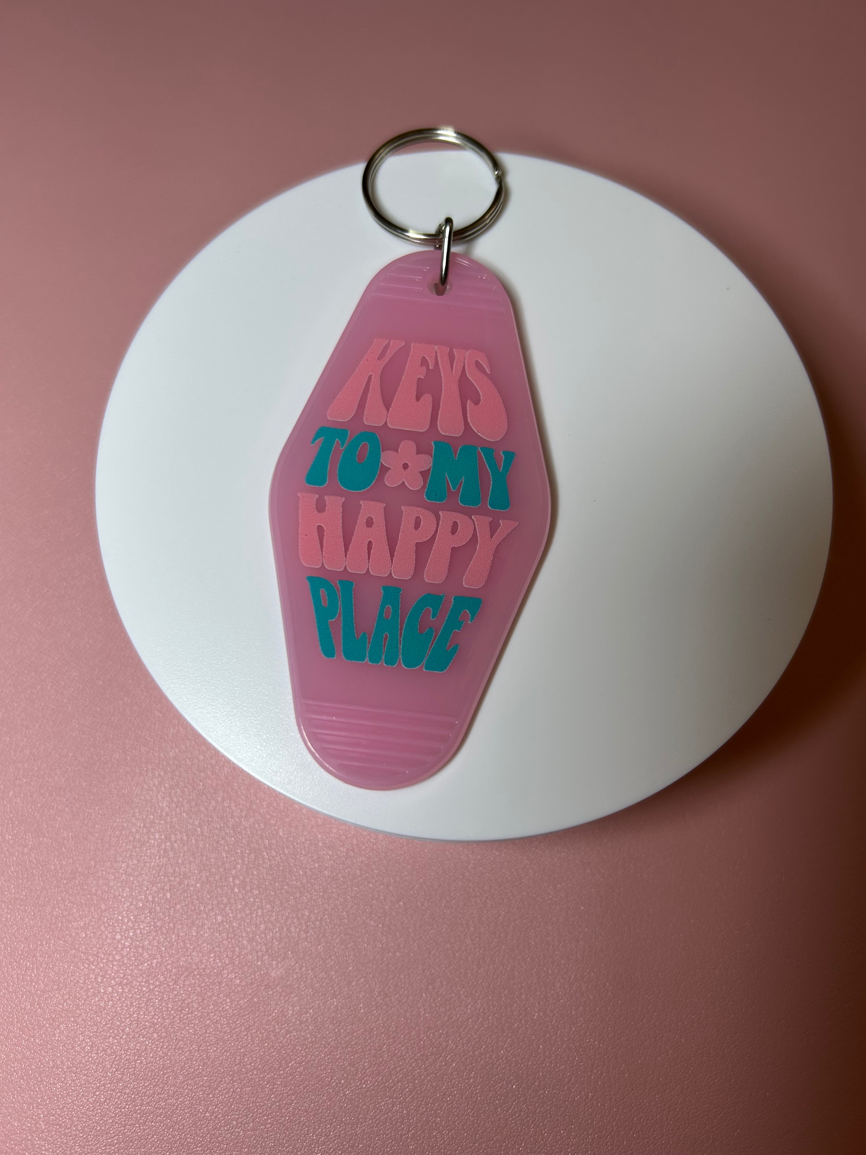 single sided motel keychain