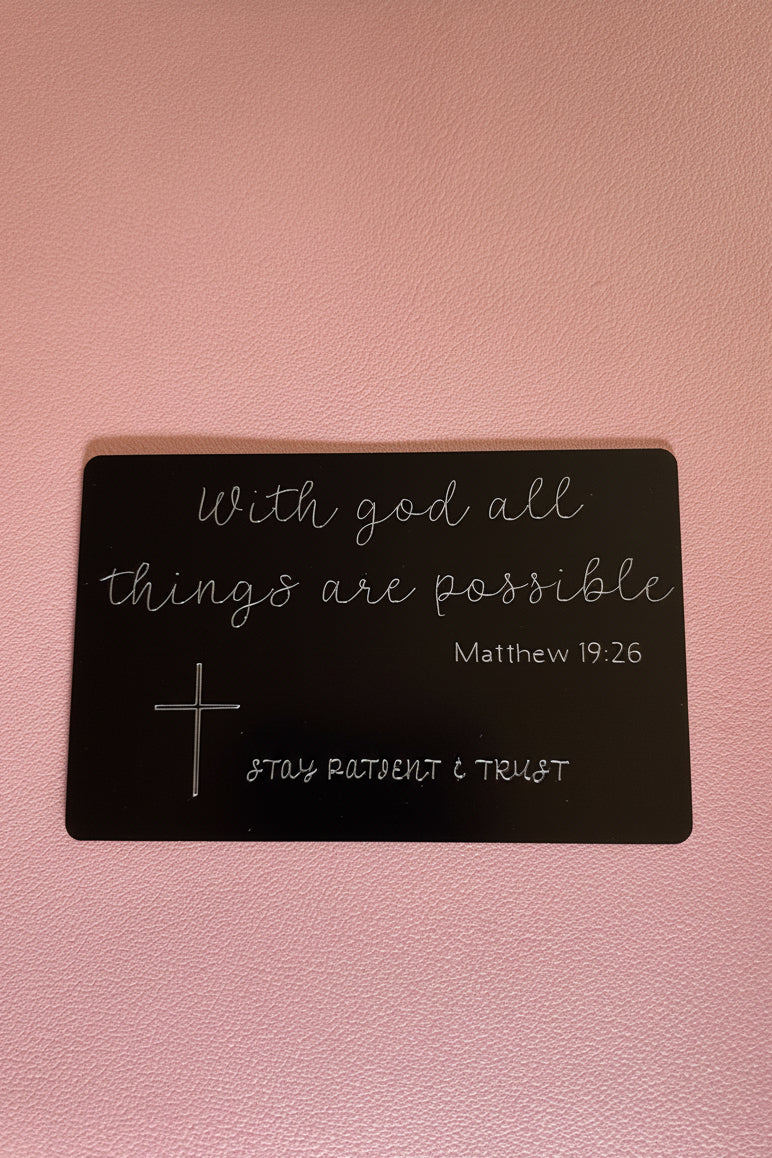 Engraved affirmation/ love cards