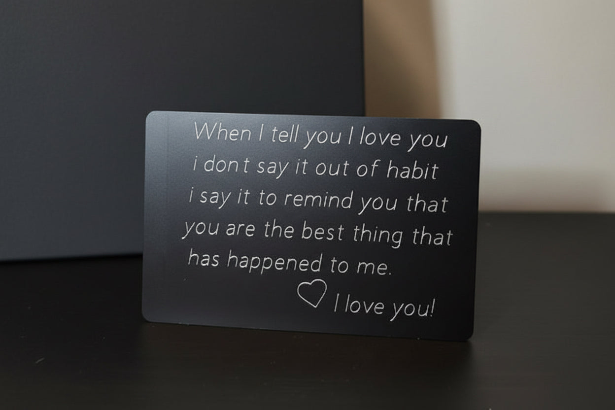 Engraved affirmation/ love cards