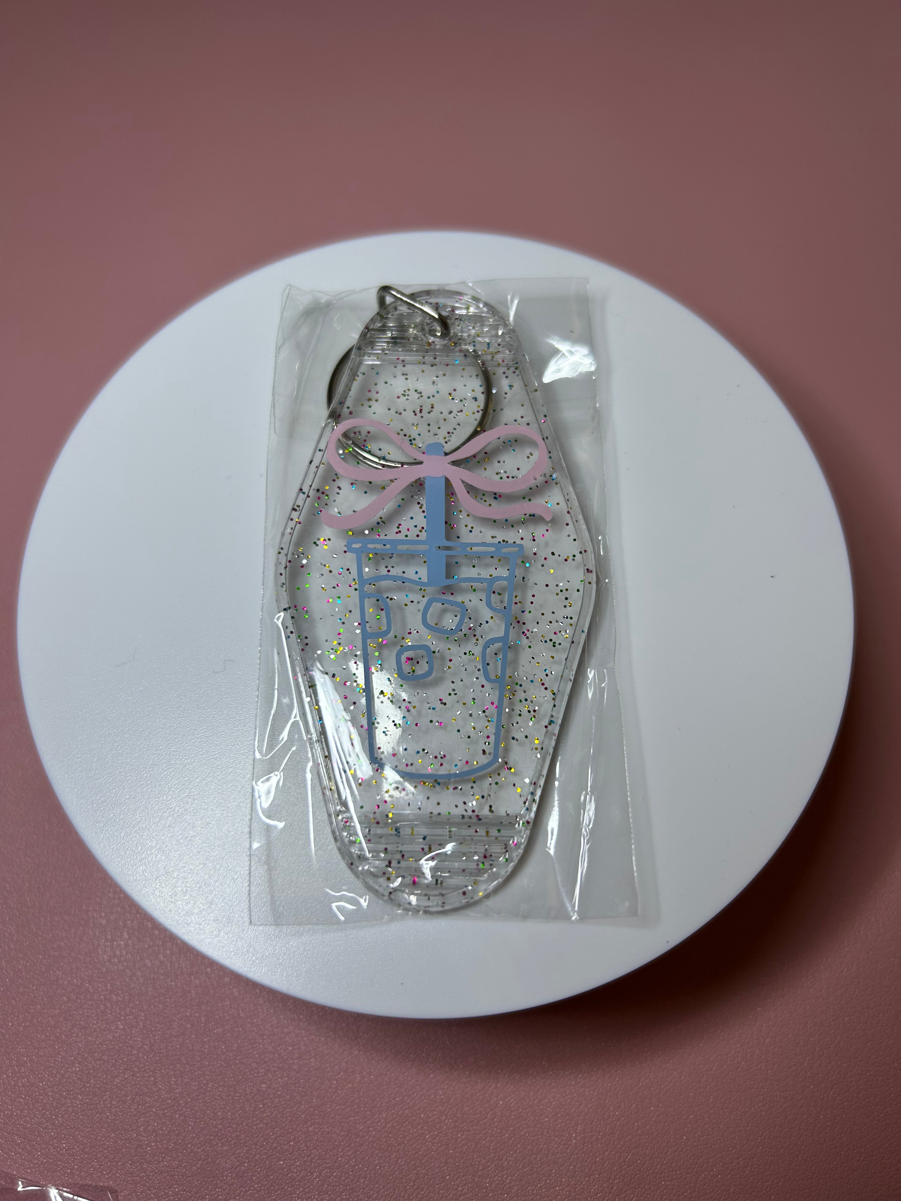 single sided motel keychain